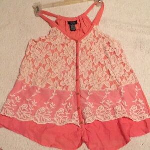 Rue 21 blouse size small peach with lace